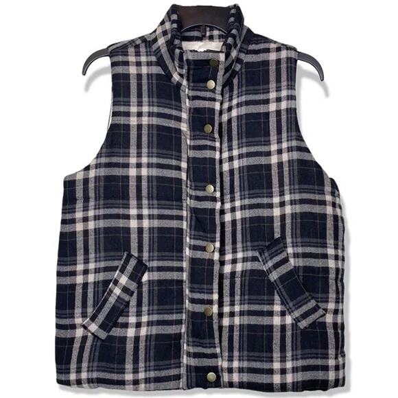 Anthropologie Hei Hei Quincy Plaid Puffer Vest Size Small - Picture 5 of 16